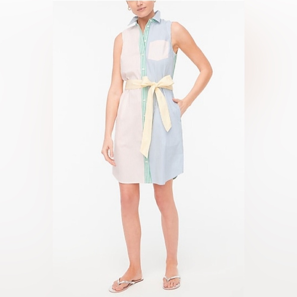 J.Crew Rainbow/Multi-Colour Stripe Shirt Dress